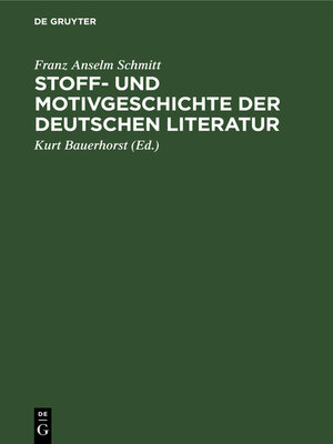 cover image of Stoff- und Motivgeschichte der deutschen Literatur